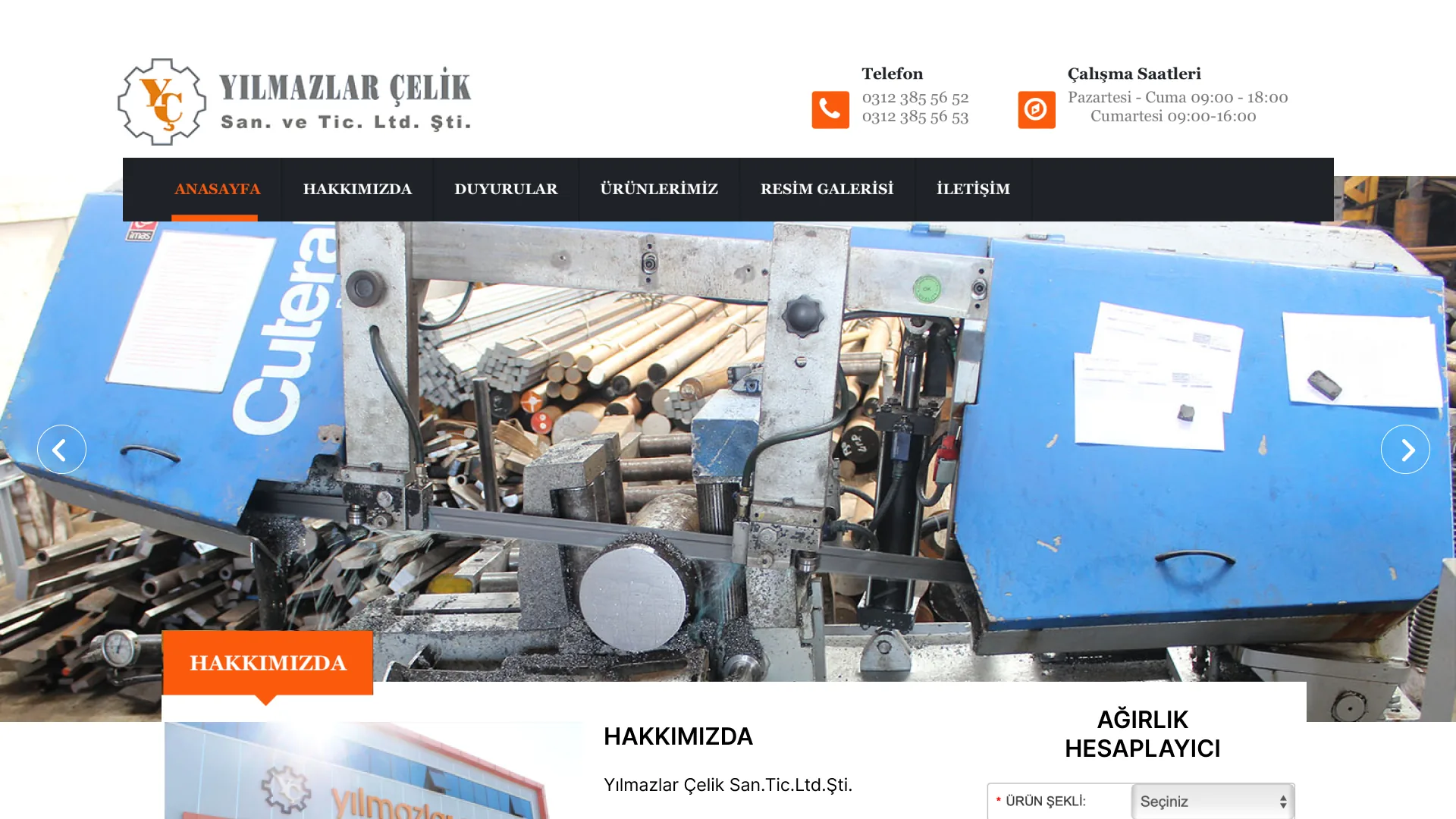 Yılmazlar Çelik, Old Website